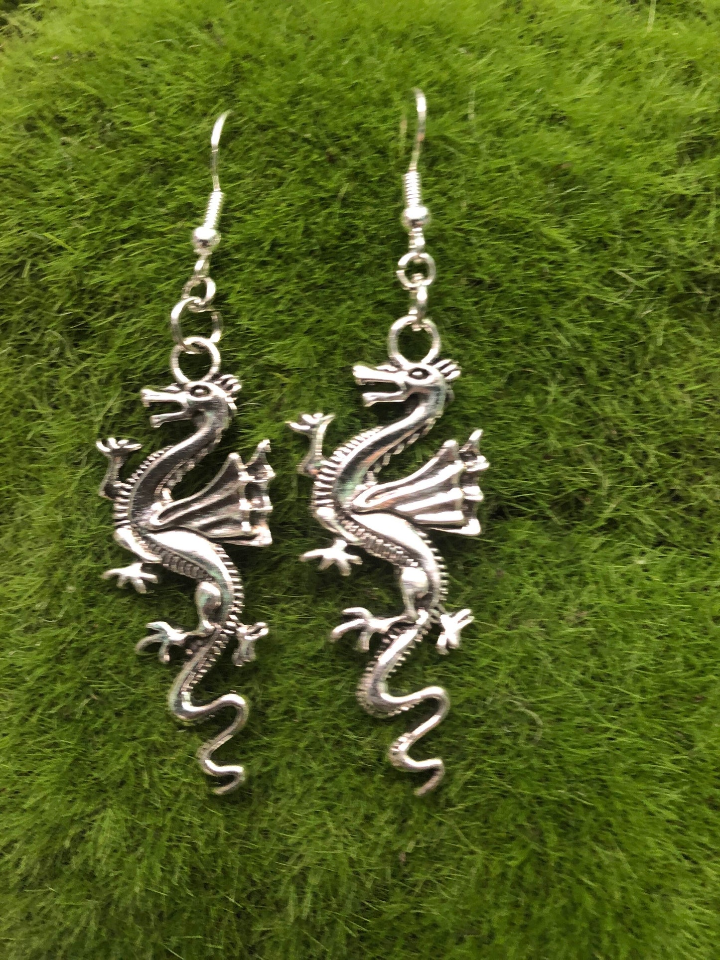 Welsh Style Silver Dragon Earrings - Hypoallergenic Sterling Silver Ear wires, Dragon Lover gifts, gift for gamer