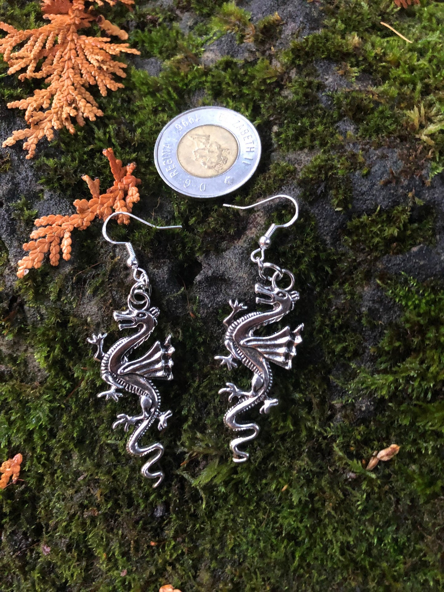 Welsh Style Silver Dragon Earrings - Hypoallergenic Sterling Silver Ear wires, Dragon Lover gifts, gift for gamer