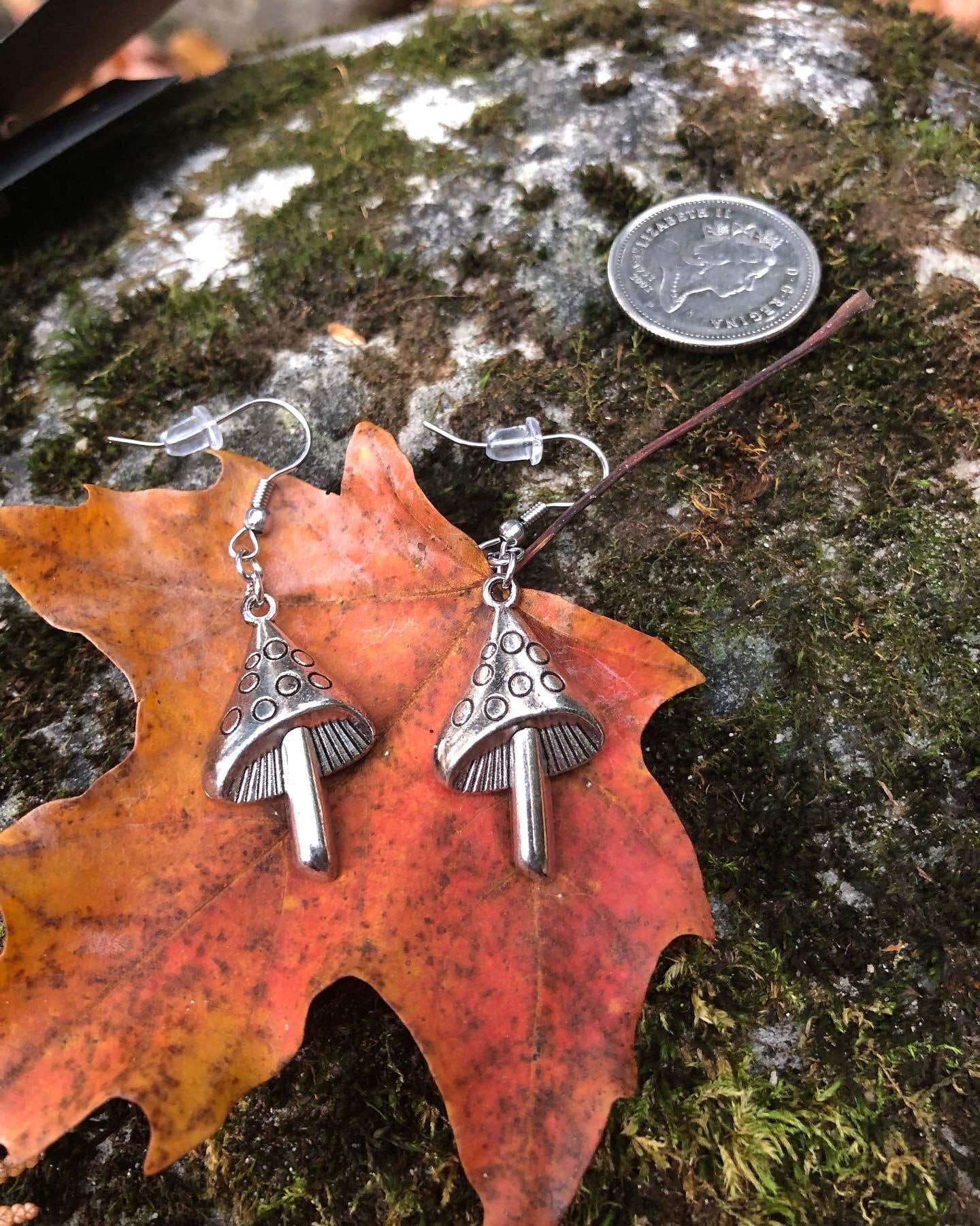 Triangular Toadstool Earrings - Cute Mushroom Earrings - Cottagecore & Fairycore jewellery