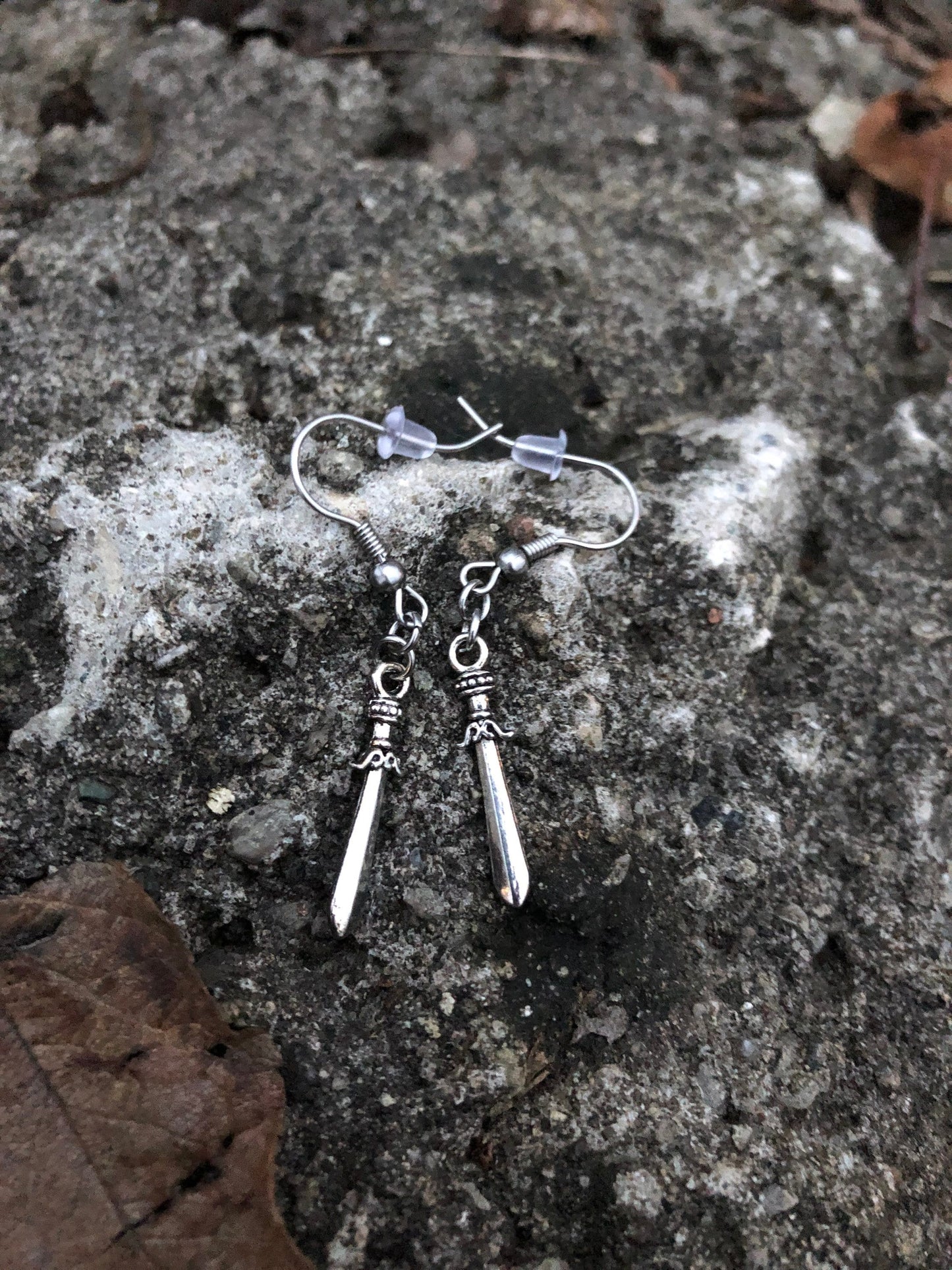 Sword Earrings - Dainty Silver Sword Earrings - Gift for LARPer, Gamer or Medeval Re-Enactor - Weapon jewelry