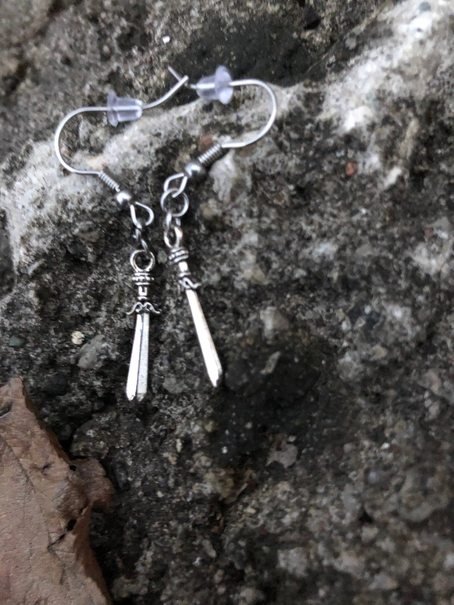 Sword Earrings - Dainty Silver Sword Earrings - Gift for LARPer, Gamer or Medeval Re-Enactor - Weapon jewelry