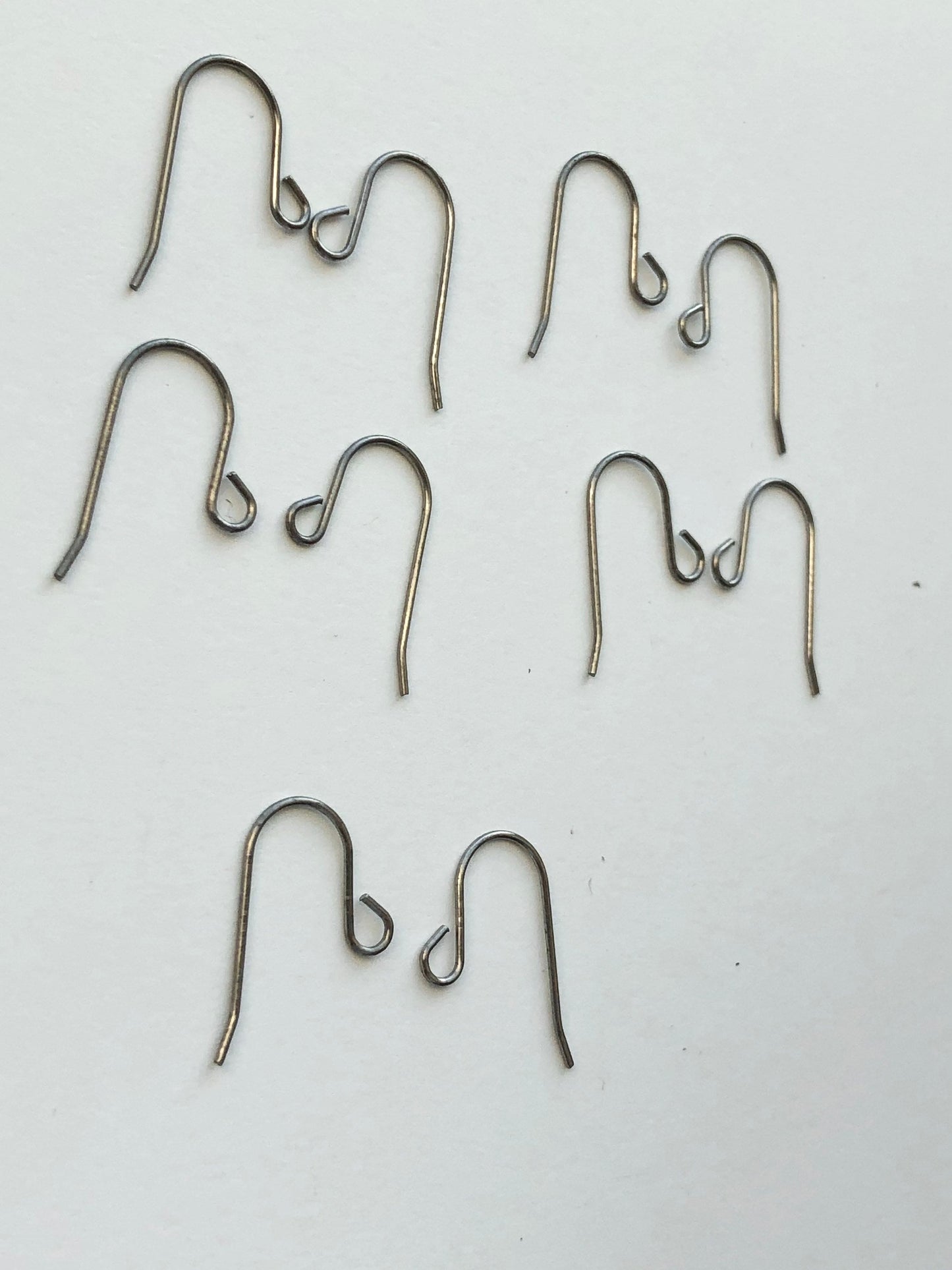 Grade 5 Titanium French Hooks, 5 Pairs - Hypoallergenic Hooks For Earrings