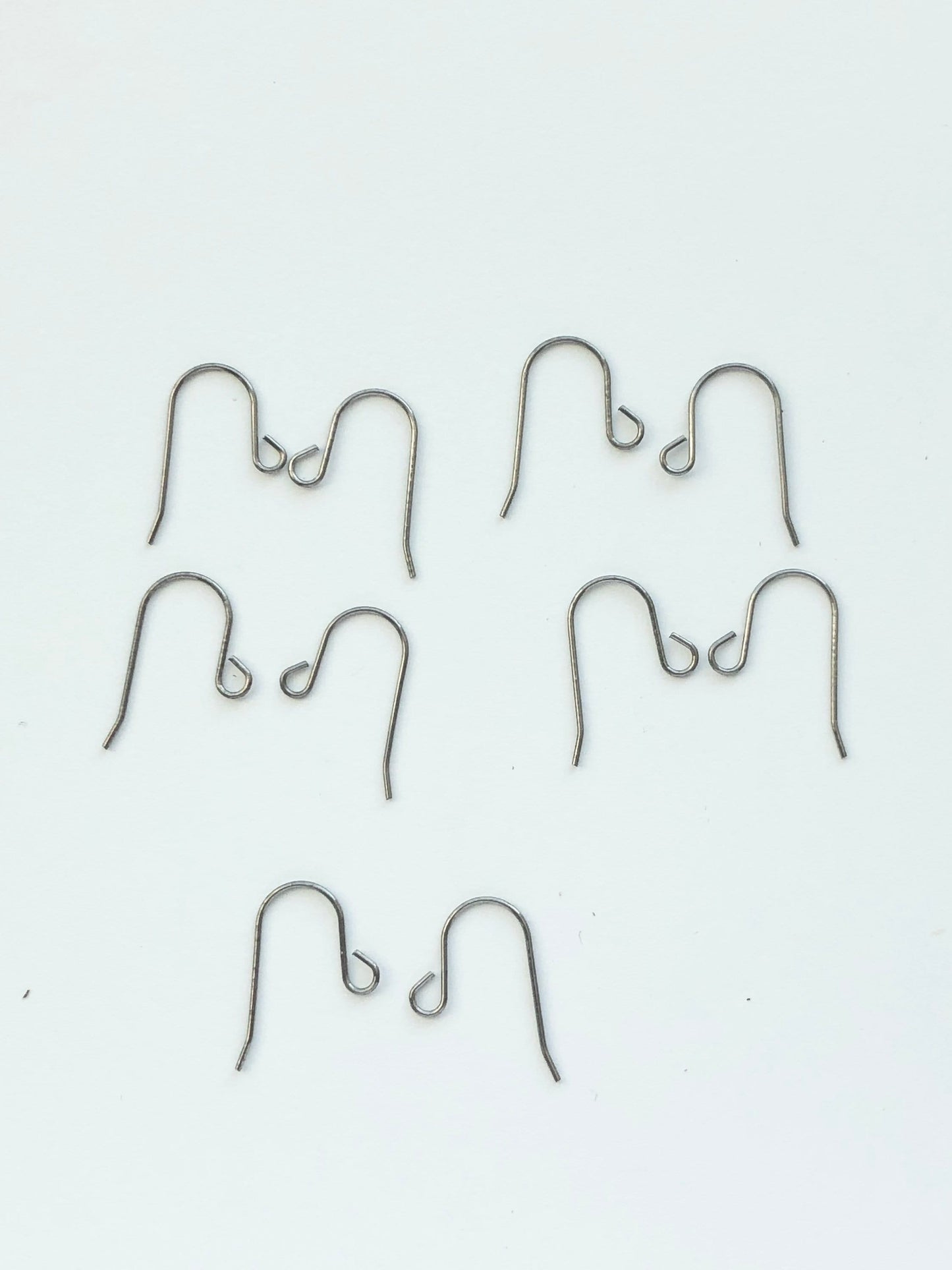 Grade 5 Titanium French Hooks, 5 Pairs - Hypoallergenic Hooks For Earrings