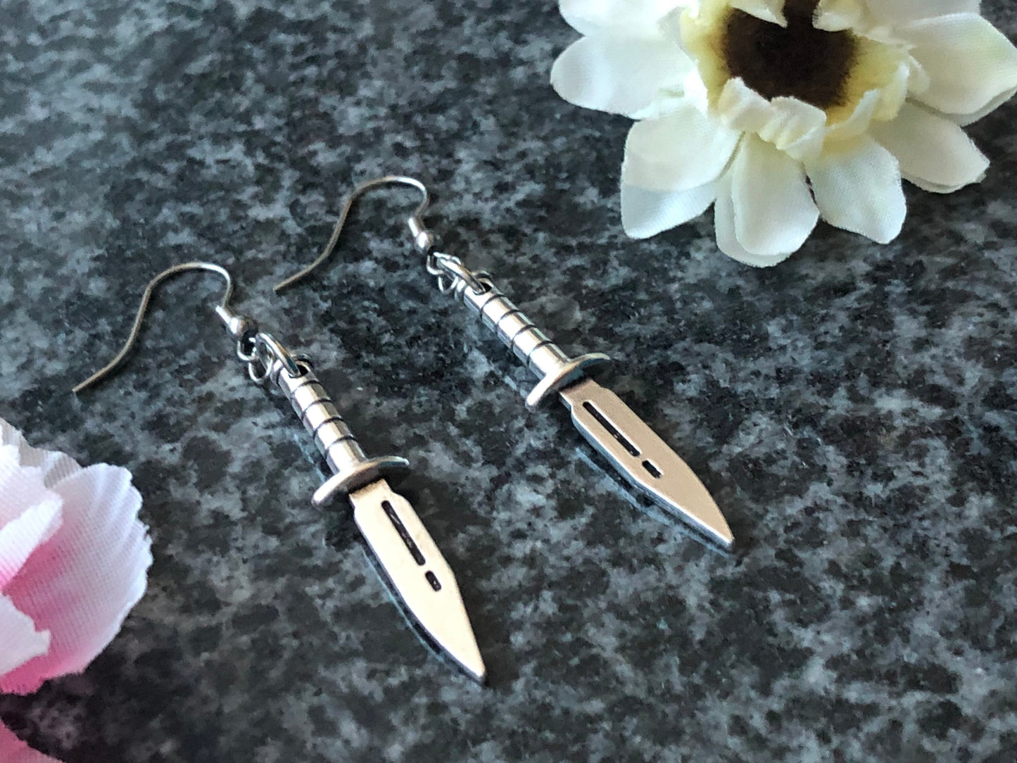 Bowie Knife Earrings - Hypoallergenic Options