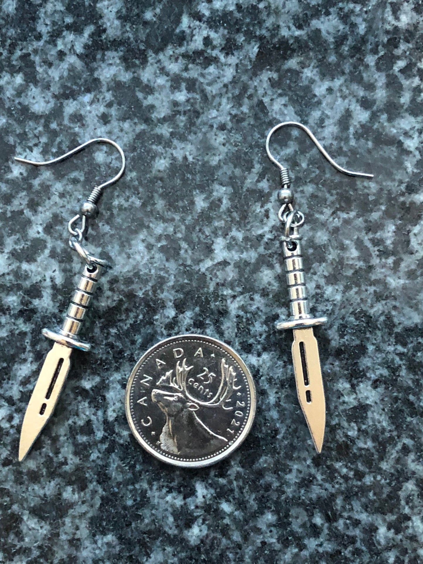 Bowie Knife Earrings - Hypoallergenic Options