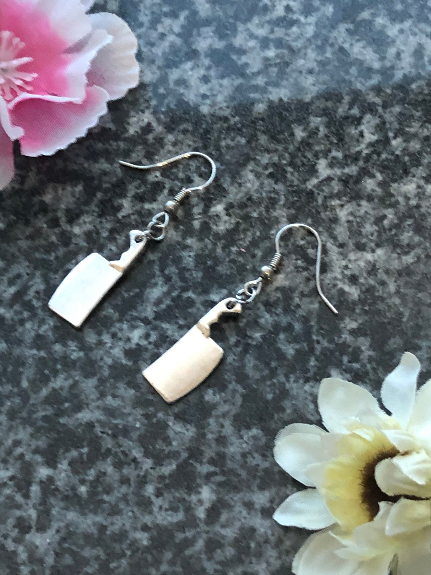 Butcher's Cleaver Earrings - Hypoallergenic Options