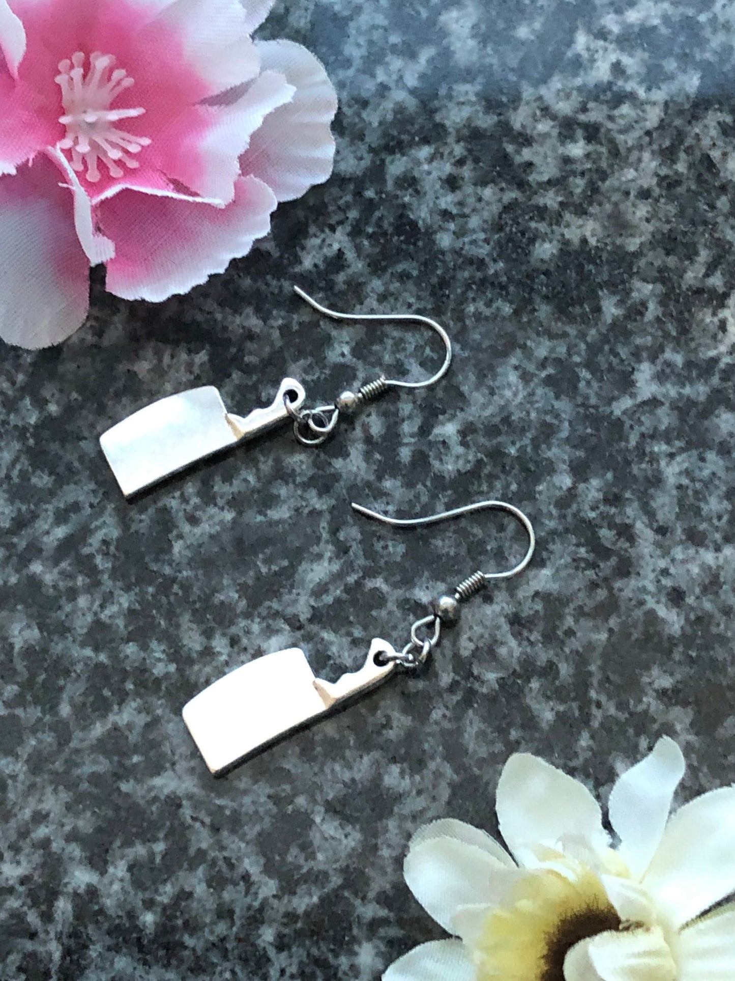 Butcher's Cleaver Earrings - Hypoallergenic Options